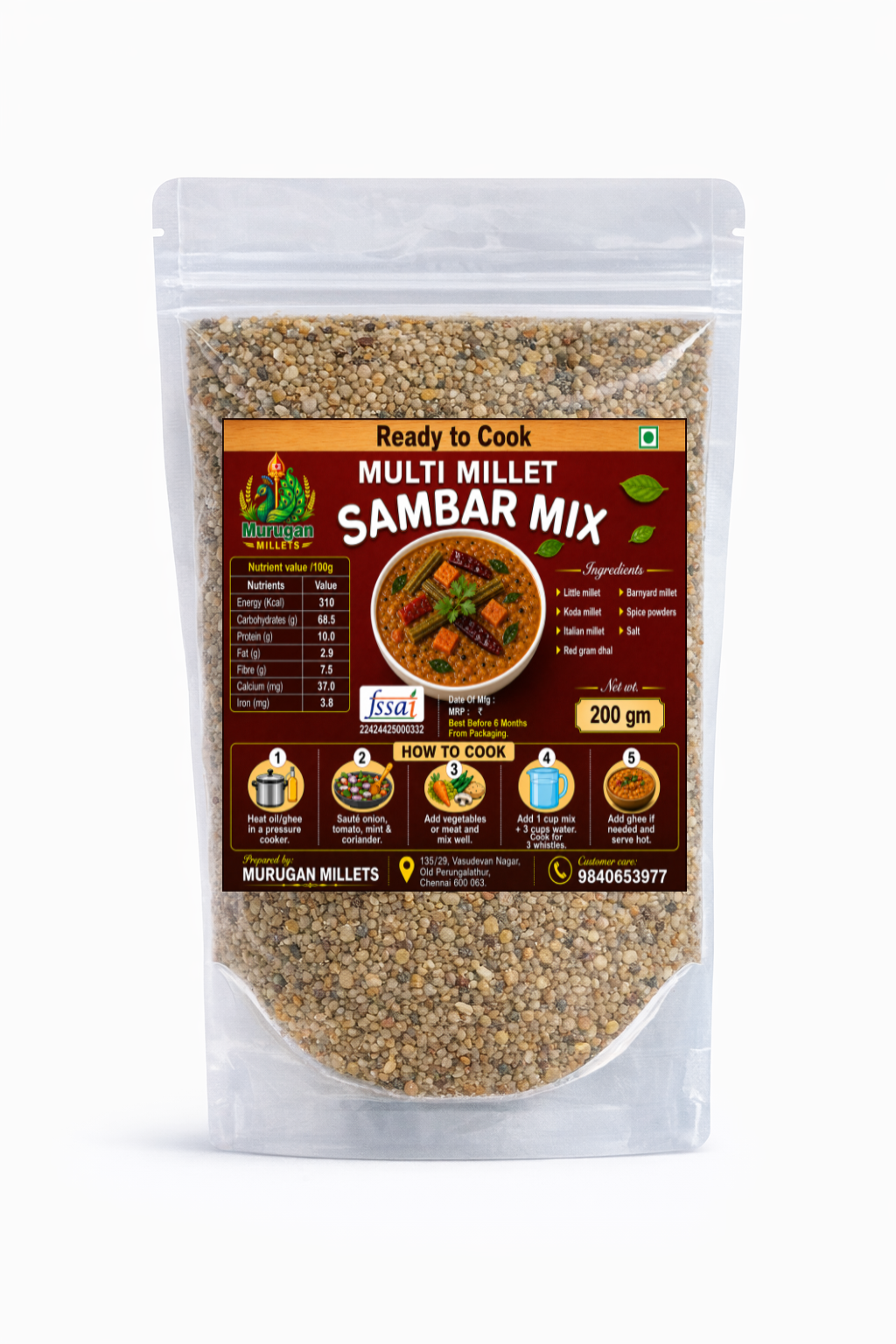 Multi Grain Sambar Mix